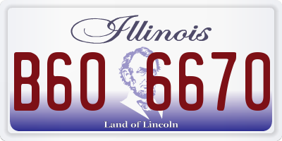 IL license plate B606670