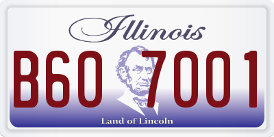 IL license plate B607001
