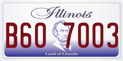 IL license plate B607003