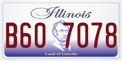 IL license plate B607078