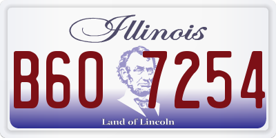 IL license plate B607254