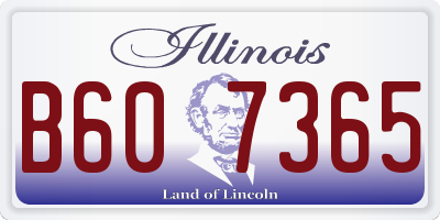 IL license plate B607365
