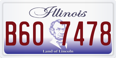 IL license plate B607478