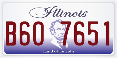 IL license plate B607651
