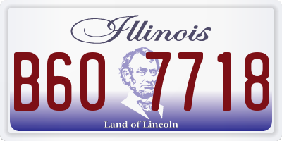 IL license plate B607718
