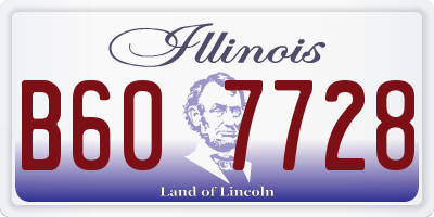IL license plate B607728