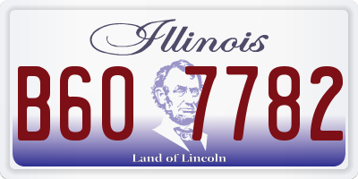 IL license plate B607782