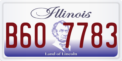 IL license plate B607783