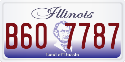 IL license plate B607787