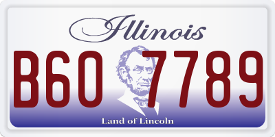 IL license plate B607789