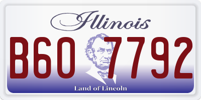 IL license plate B607792