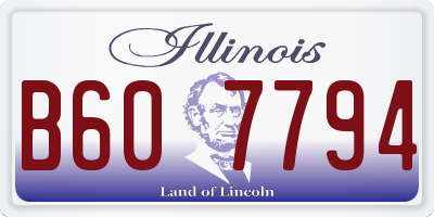 IL license plate B607794