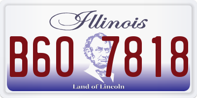 IL license plate B607818