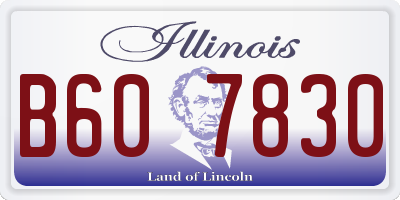IL license plate B607830