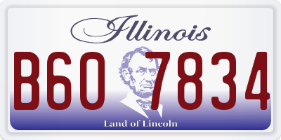 IL license plate B607834