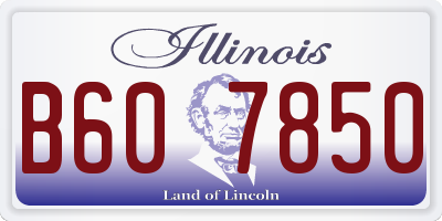 IL license plate B607850