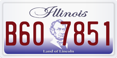 IL license plate B607851