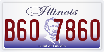 IL license plate B607860
