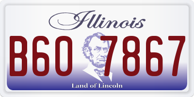 IL license plate B607867