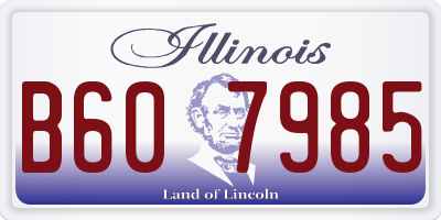 IL license plate B607985