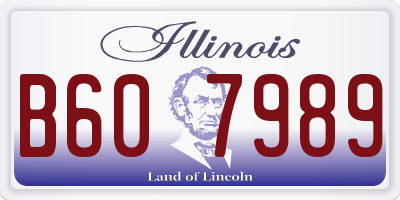 IL license plate B607989