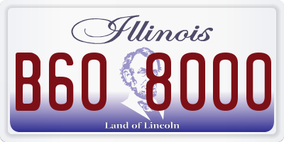IL license plate B608000