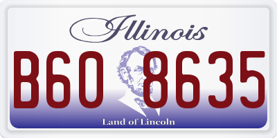 IL license plate B608635