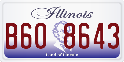IL license plate B608643