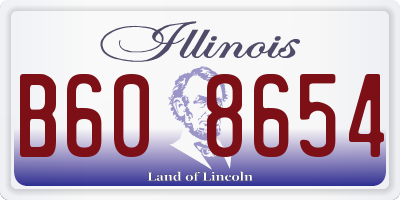IL license plate B608654