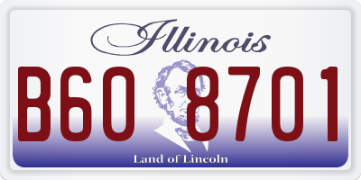IL license plate B608701