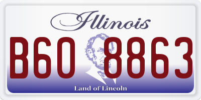 IL license plate B608863