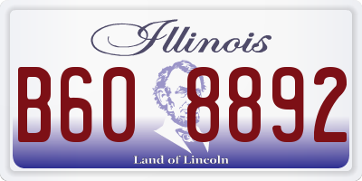IL license plate B608892