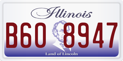 IL license plate B608947