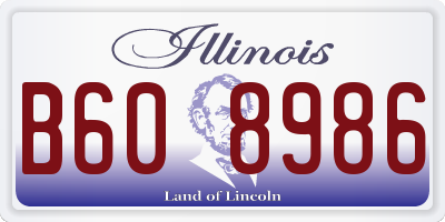 IL license plate B608986