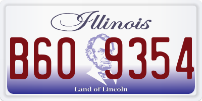 IL license plate B609354