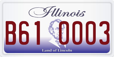 IL license plate B610003