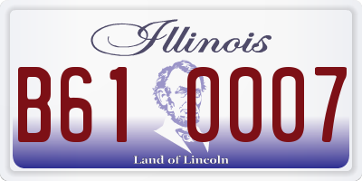 IL license plate B610007