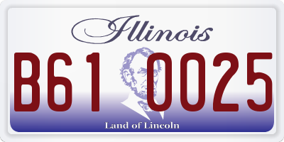 IL license plate B610025