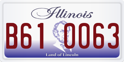 IL license plate B610063