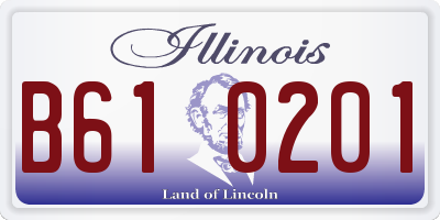 IL license plate B610201