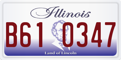 IL license plate B610347