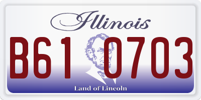 IL license plate B610703
