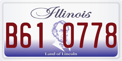 IL license plate B610778