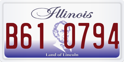 IL license plate B610794