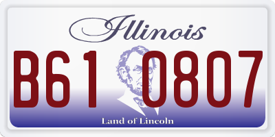 IL license plate B610807