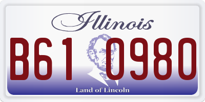 IL license plate B610980