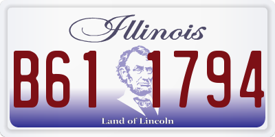 IL license plate B611794