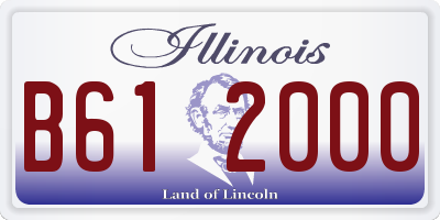 IL license plate B612000