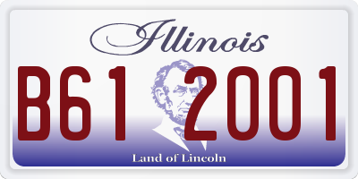 IL license plate B612001