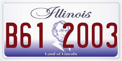 IL license plate B612003